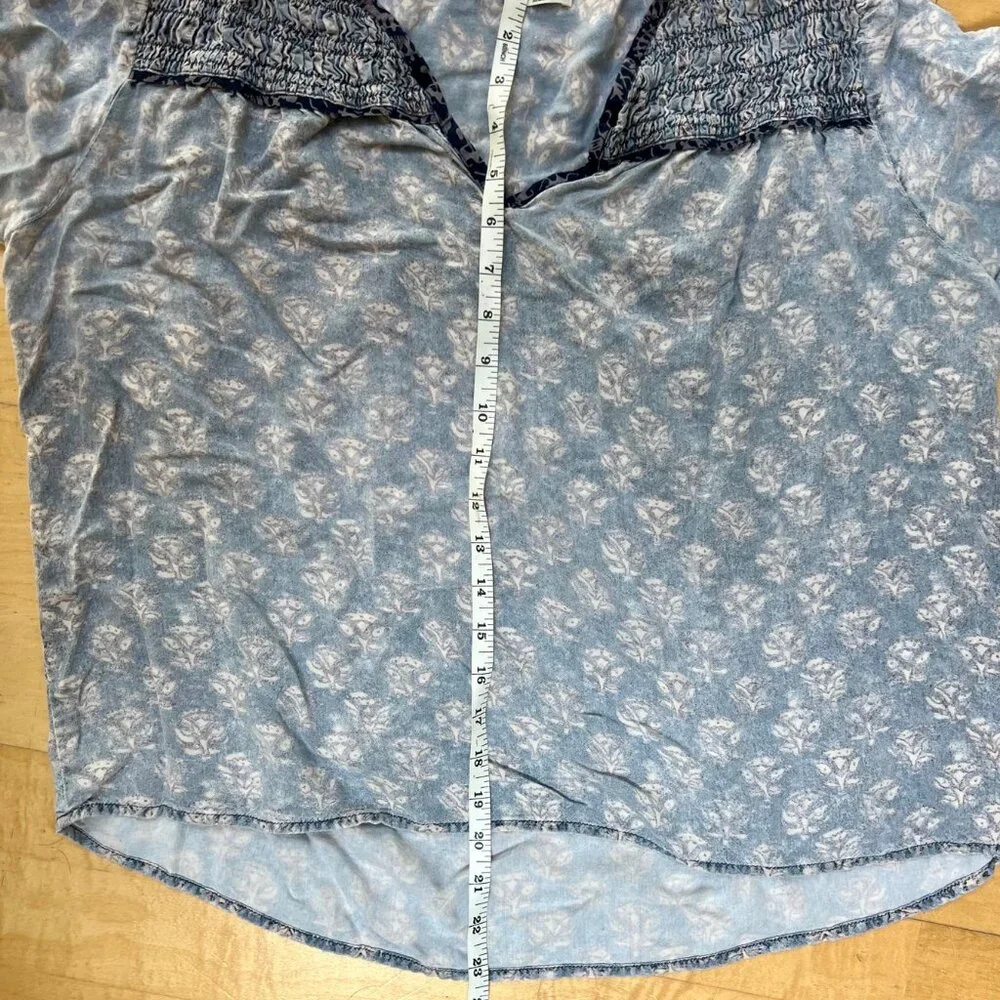 Dylan Los Angeles Blue Peasant Blouse, Size Small - Picture 9 of 11
